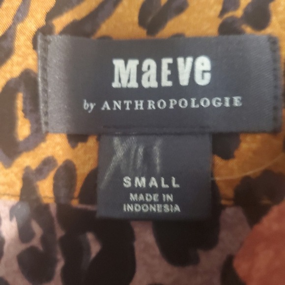 Anthropologie Maeve Wynn Cheetah Patchwork Tunic Shift Career Preppy Dress Sz S - Picture 4 of 8